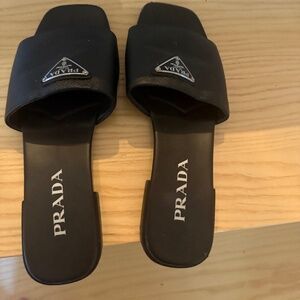 PRADA Sleak Leather Slides